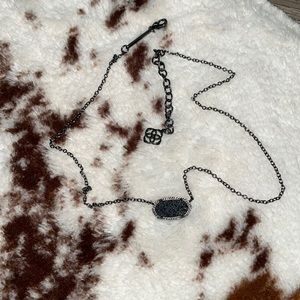Kendra Scott Elisa Pendant Necklace In Black Drusy